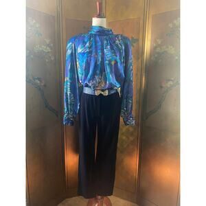 Vintage black velvet straight leg pants by Ronni Nicole, size M